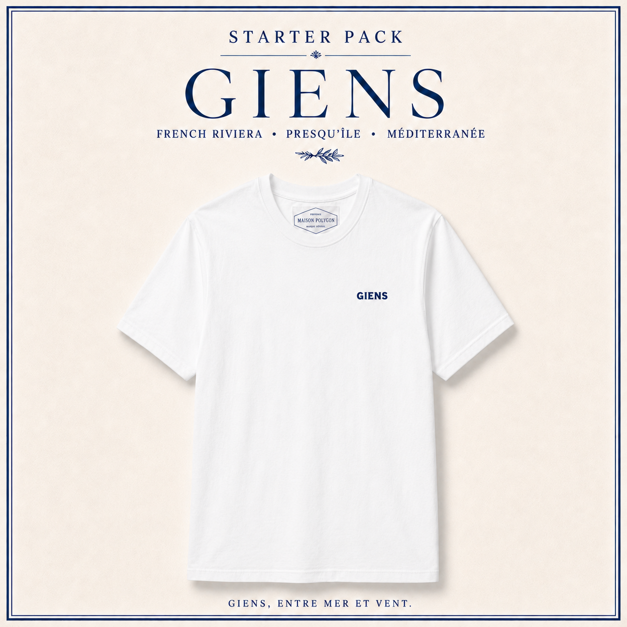 Précommander le T-shirt Giens 🌾 — Collection SUD ☀️ | 100 % coton 240 GSM 🇫🇷 | Maison Polygon
