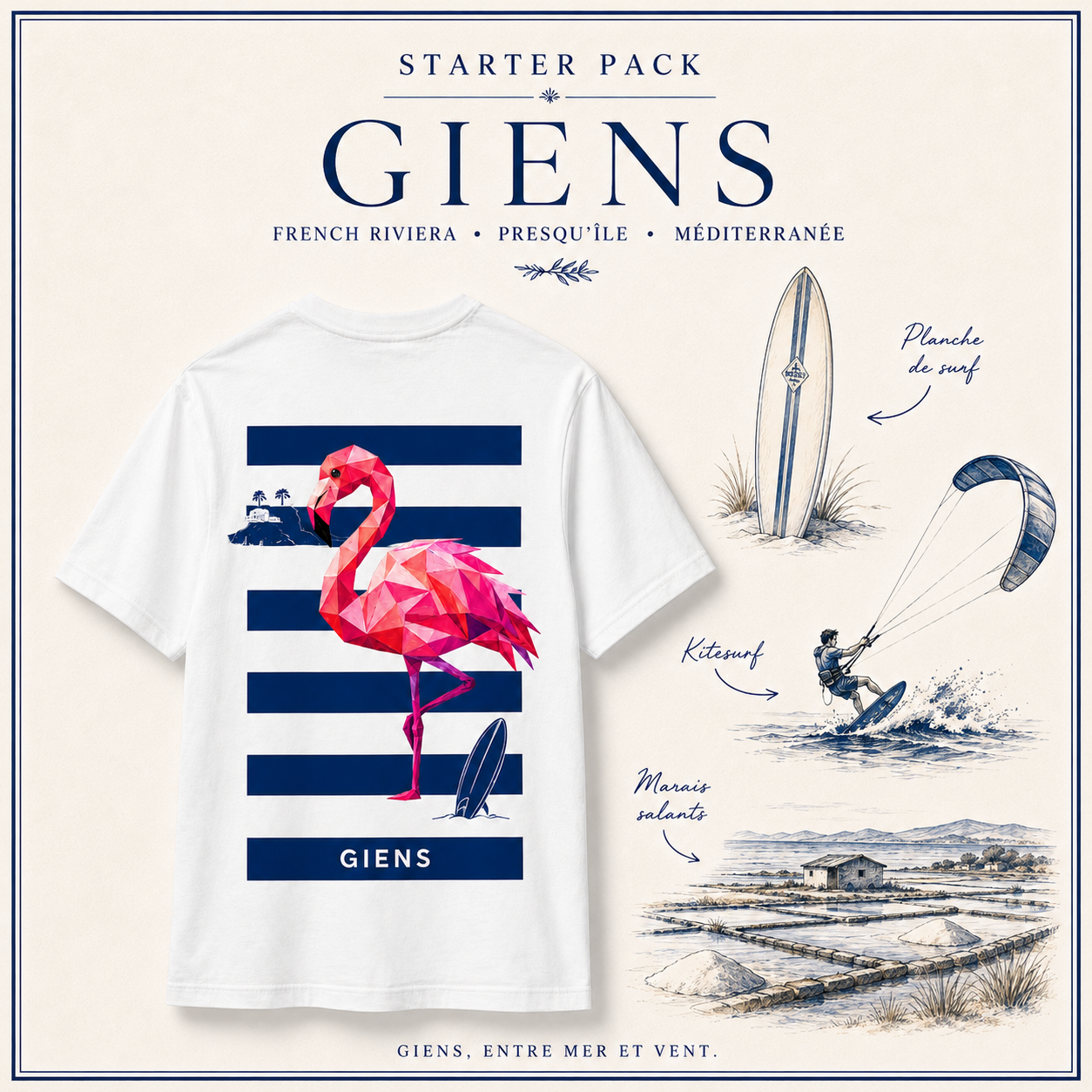 Précommander le T-shirt Giens 🌾 — Collection SUD ☀️ | 100 % coton 240 GSM 🇫🇷 | Maison Polygon