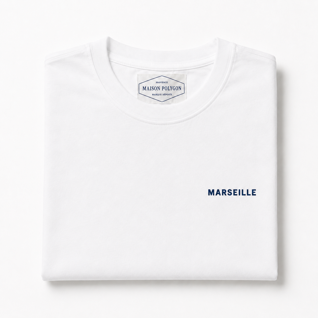 T-shirt Marseille ⚓️ — Collection SUD ☀️ | 100 %coton 240 GSM 🇫🇷 | Maison Polygon