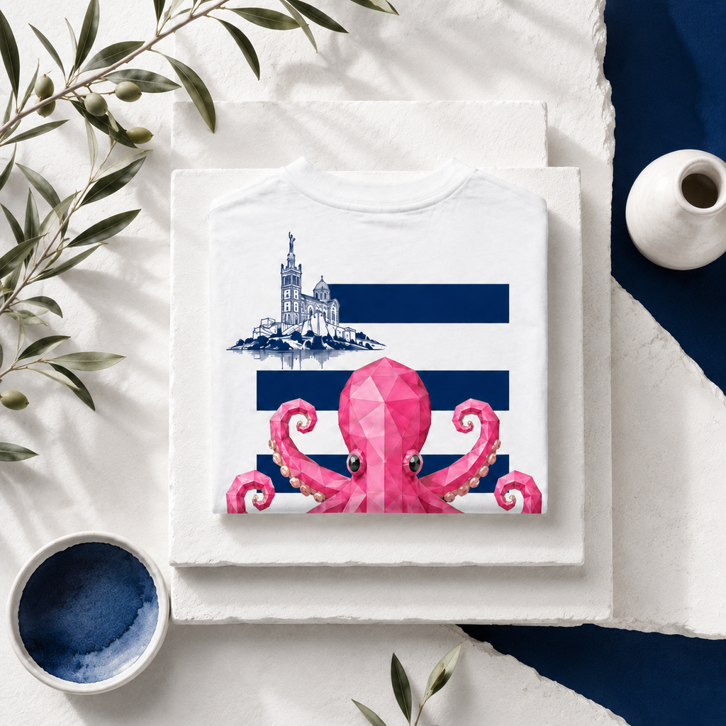 T-shirt Marseille ⚓️ — Collection SUD ☀️ | 100 %coton 240 GSM 🇫🇷 | Maison Polygon